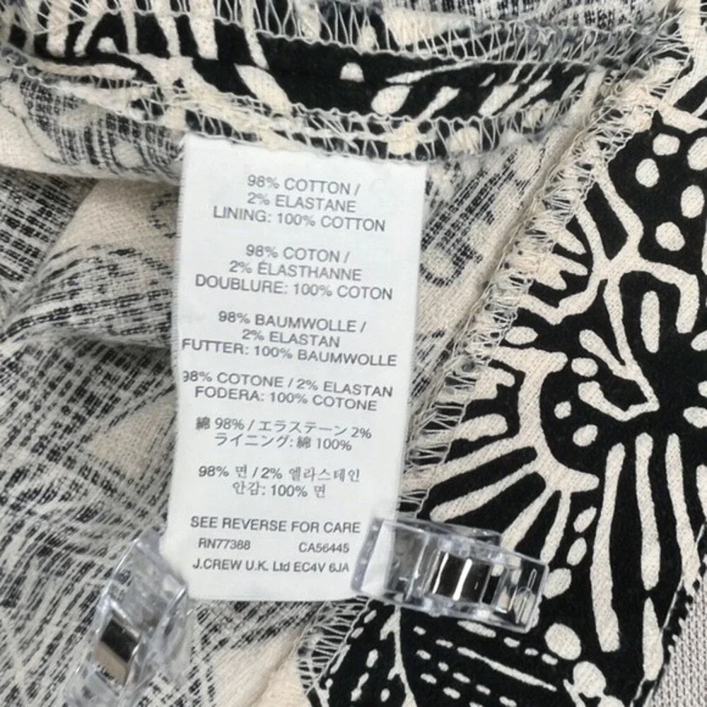 J. Crew Sleeveless Polynesian Print Dress sz 4 * Ivory Cream Tropical Pockets
